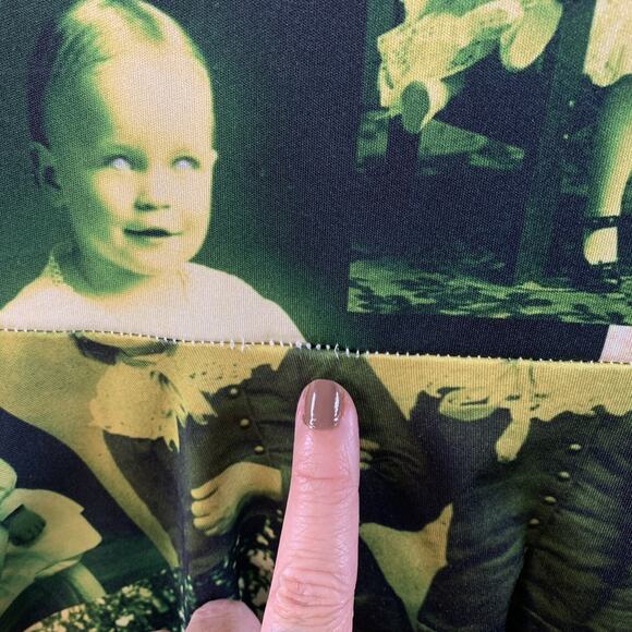 Cowcow‎ Womens Haunting Fit Flare Dress Sz M E Girl Alt Sepia Portraits Ghostly - Picture 5 of 14